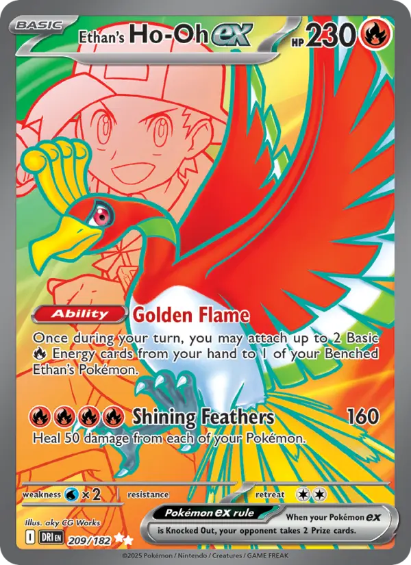 Ethan's Ho-Oh ex 209 Destined Rivals (SV10) Pokemon Card