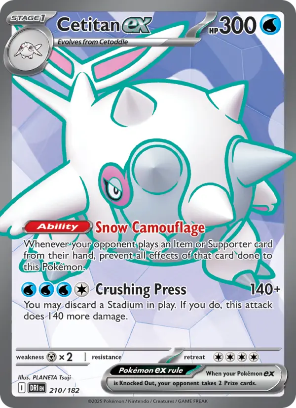 Cetitan ex 210 Destined Rivals (SV10) Pokemon Card
