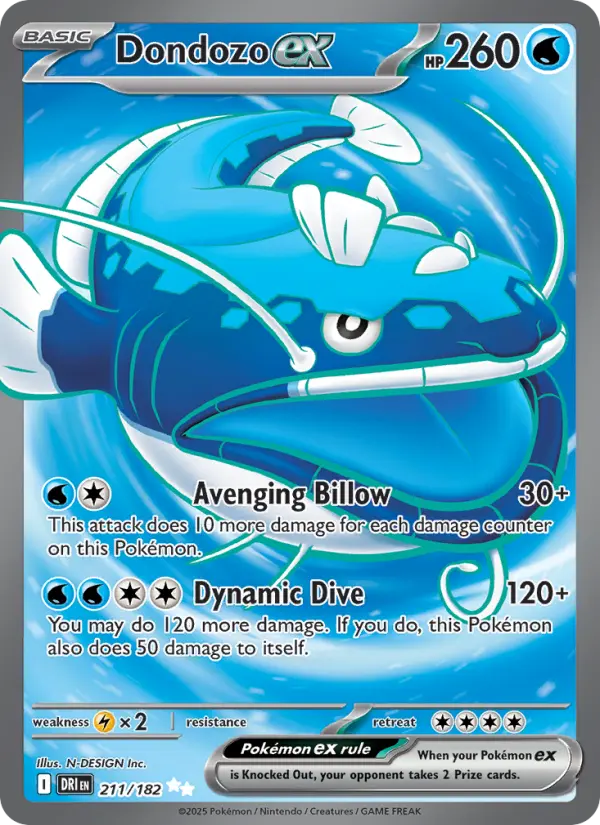 Dondozo ex 211 Destined Rivals (SV10) Pokemon Card