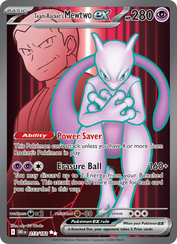 Team Rocket's Mewtwo ex 213 Destined Rivals (SV10) Pokemon Card