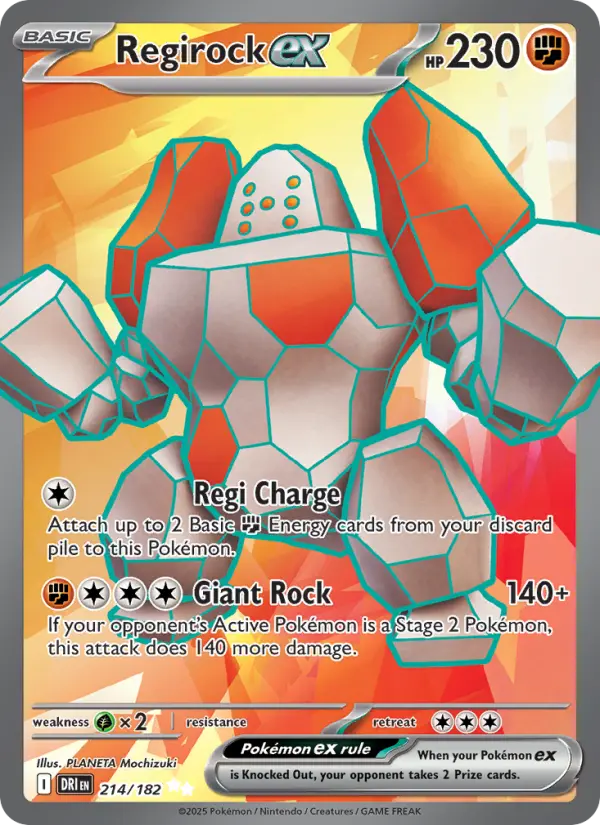 Regirock ex 214 Destined Rivals (SV10) Pokemon Card