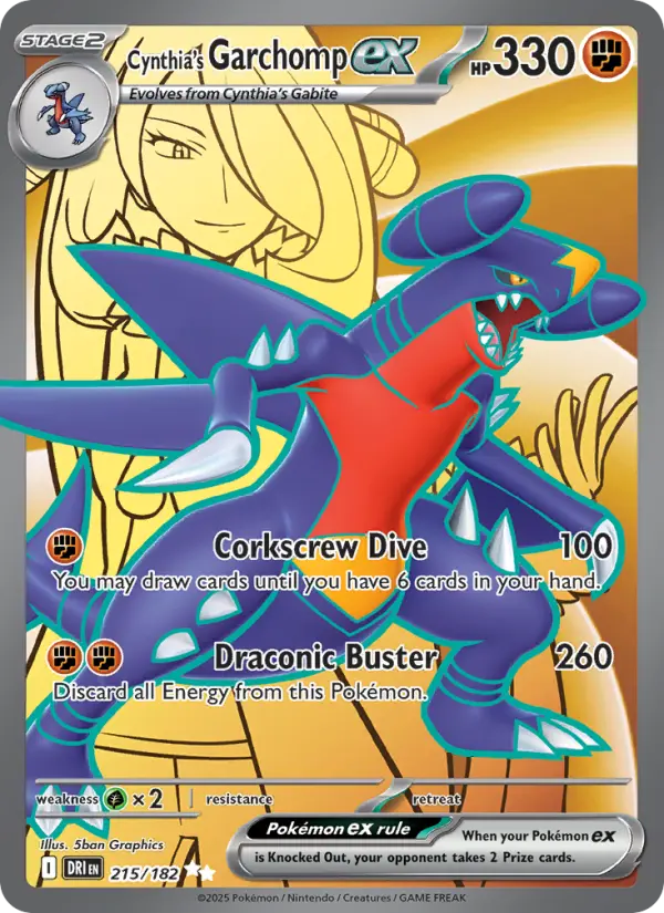 Cynthia's Garchomp ex 215 Destined Rivals (SV10) Pokemon Card