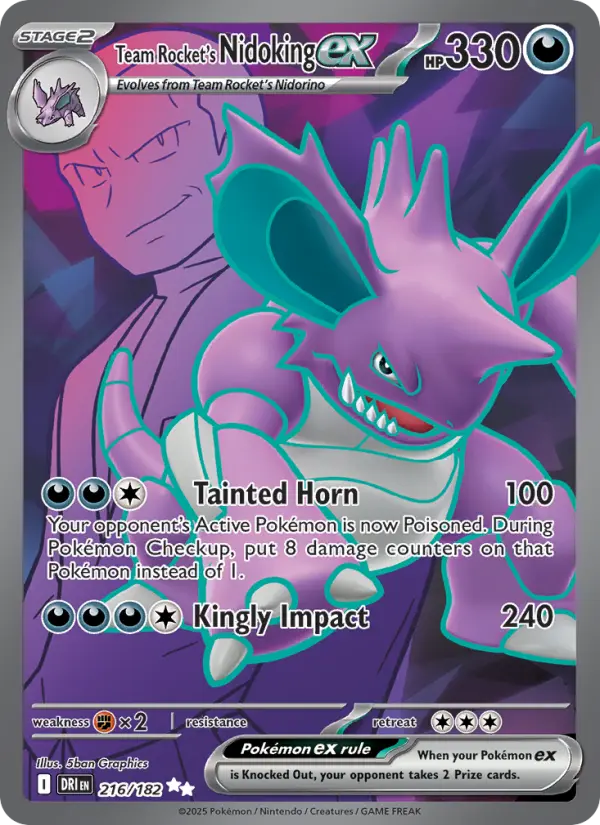 Team Rocket's Nidoking ex 216 Destined Rivals (SV10) Pokemon Card
