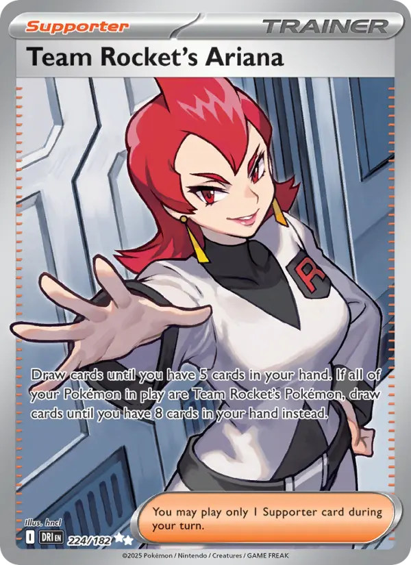 Team Rocket's Ariana 224 Destined Rivals (SV10) Pokemon Card