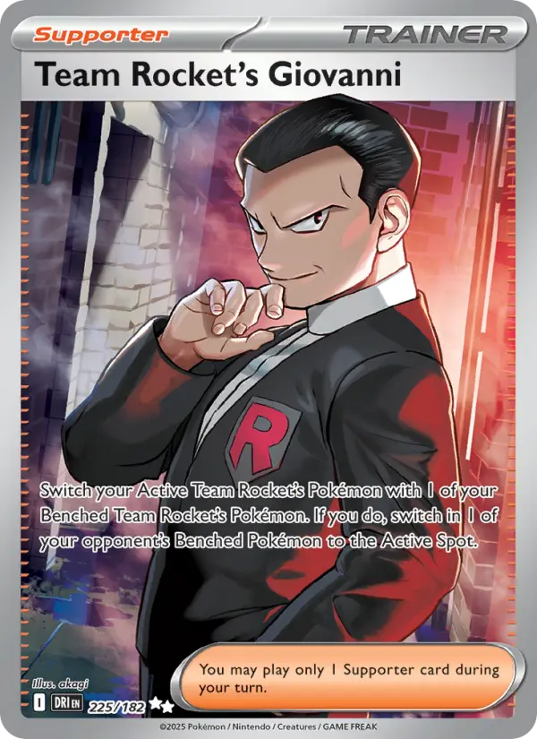 Team Rocket's Giovanni 225 Destined Rivals (SV10) Pokemon Card