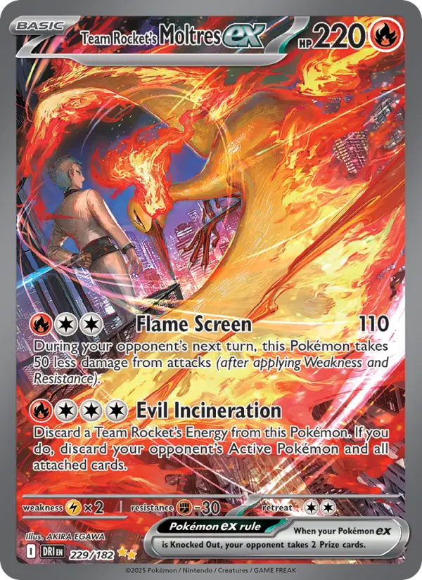 Team Rocket's Moltres ex 229 Destined Rivals (SV10) Pokemon Card