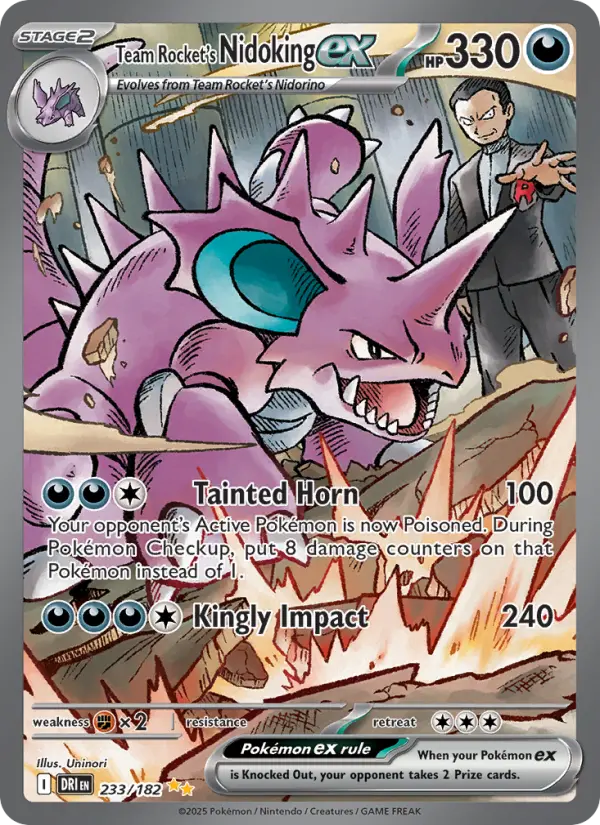 Team Rocket's Nidoking ex 233 Destined Rivals (SV10) Pokemon Card