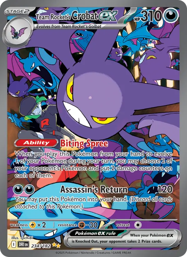 Team Rocket's Crobat ex 234 Destined Rivals (SV10) Pokemon Card