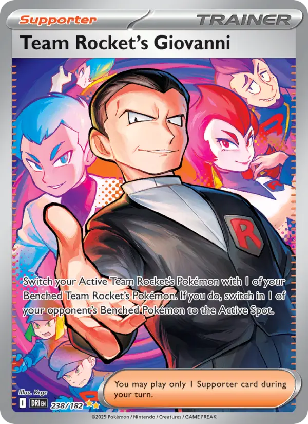 Team Rocket's Giovanni 238 Destined Rivals (SV10) Pokemon Card