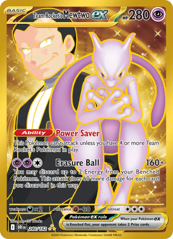 Team Rocket's Mewtwo ex 240 Destined Rivals (SV10) Pokemon Card