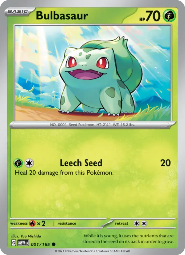 Bulbasaur 001 Scarlet & Violet 151 Pokemon Card
