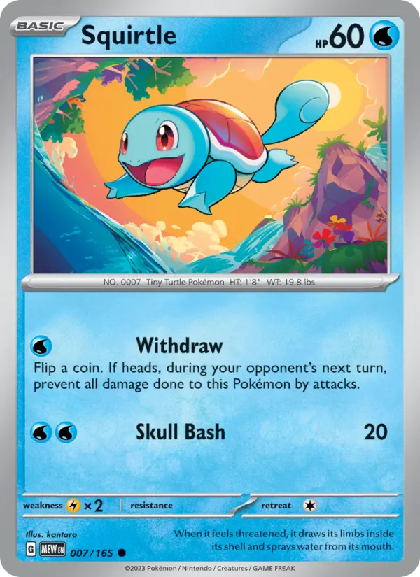 Squirtle 007 Scarlet & Violet 151 Pokemon Card