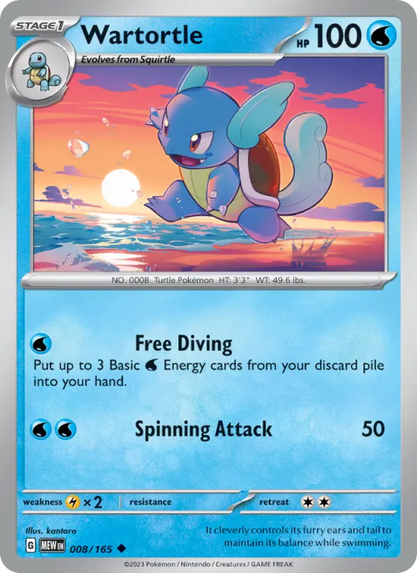 Wartortle 008 Scarlet & Violet 151 Pokemon Card