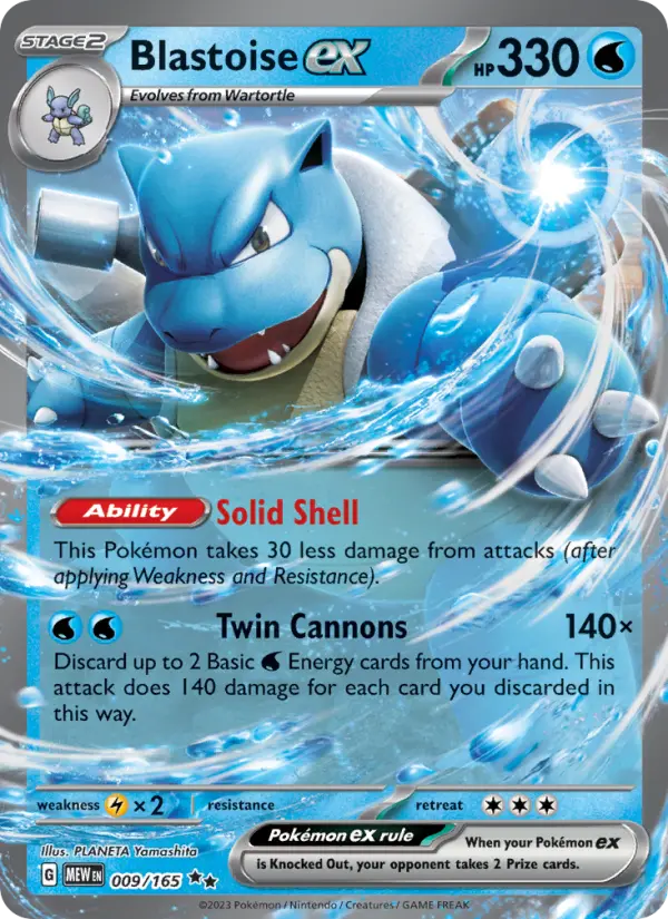 Blastoise ex 009 Scarlet & Violet 151 Pokemon Card