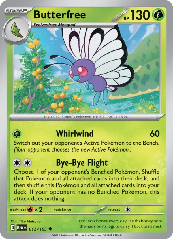 Butterfree 012 Scarlet & Violet 151 Pokemon Card