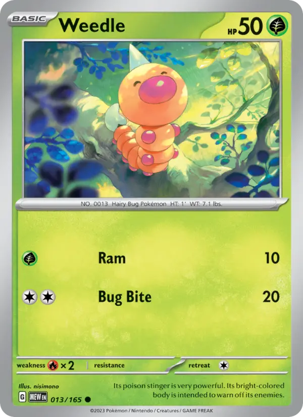 Weedle 013 Scarlet & Violet 151 Pokemon Card