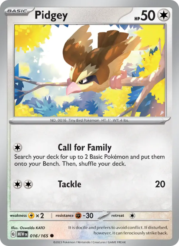 Pidgey 016 Scarlet & Violet 151 Pokemon Card