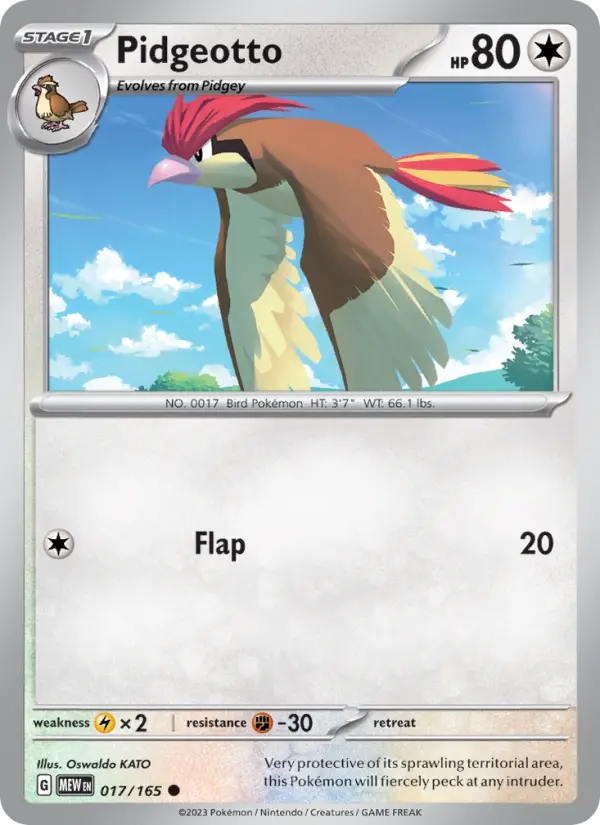 Pidgeotto 017 Scarlet & Violet 151 Pokemon Card