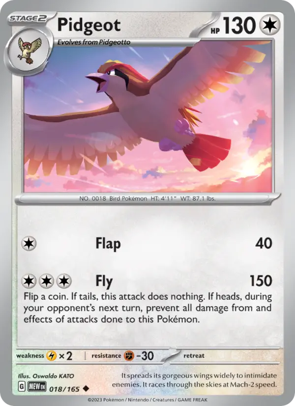 Pidgeot 018 Scarlet & Violet 151 Pokemon Card