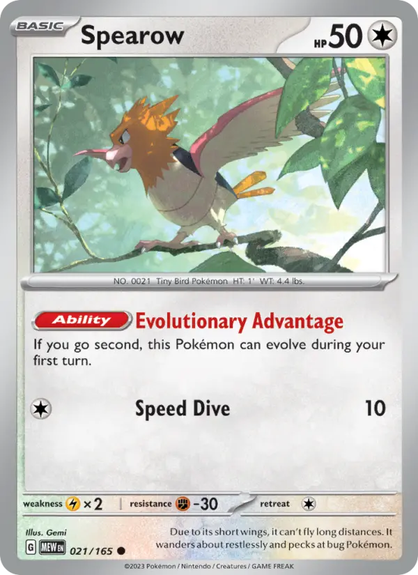 Spearow 021 Scarlet & Violet 151 Pokemon Card