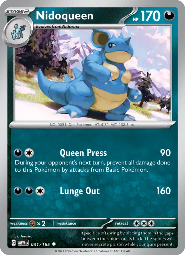 Nidoqueen 031 Scarlet & Violet 151 Pokemon Card