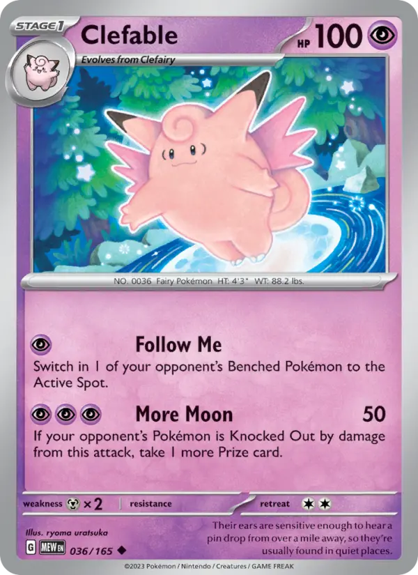 Clefable 036 Scarlet & Violet 151 Pokemon Card