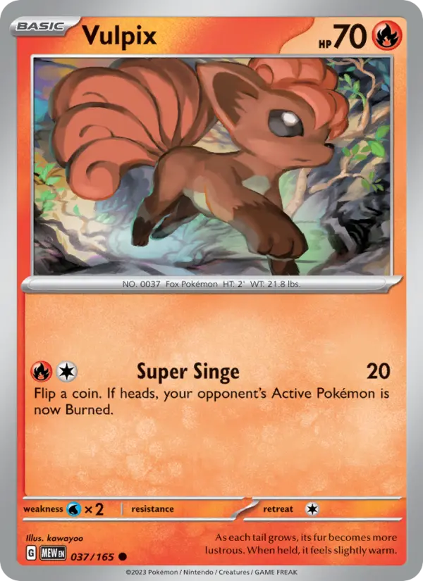 Vulpix 037 Scarlet & Violet 151 Pokemon Card