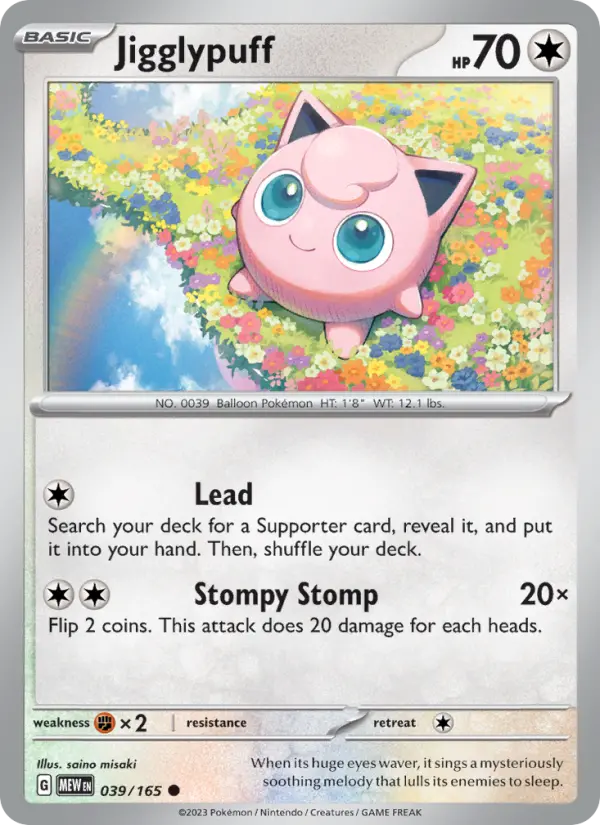 Jigglypuff 039 Scarlet & Violet 151 Pokemon Card