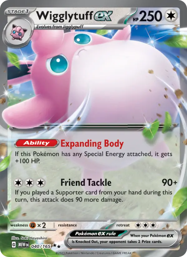 Wigglytuff ex 040 Scarlet & Violet 151 Pokemon Card