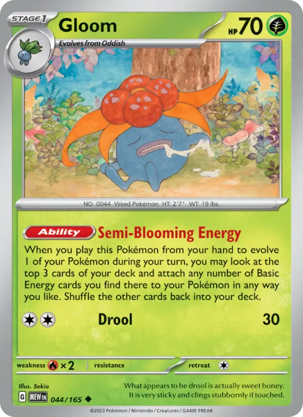 Gloom 044 Scarlet & Violet 151 Pokemon Card