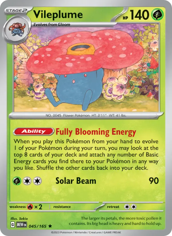 Vileplume 045 Scarlet & Violet 151 Pokemon Card