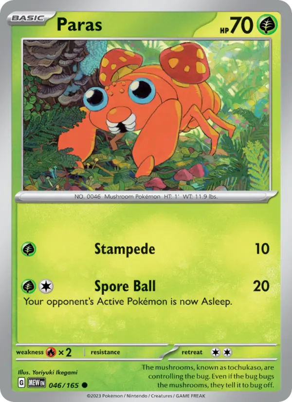 Paras 046 Scarlet & Violet 151 Pokemon Card