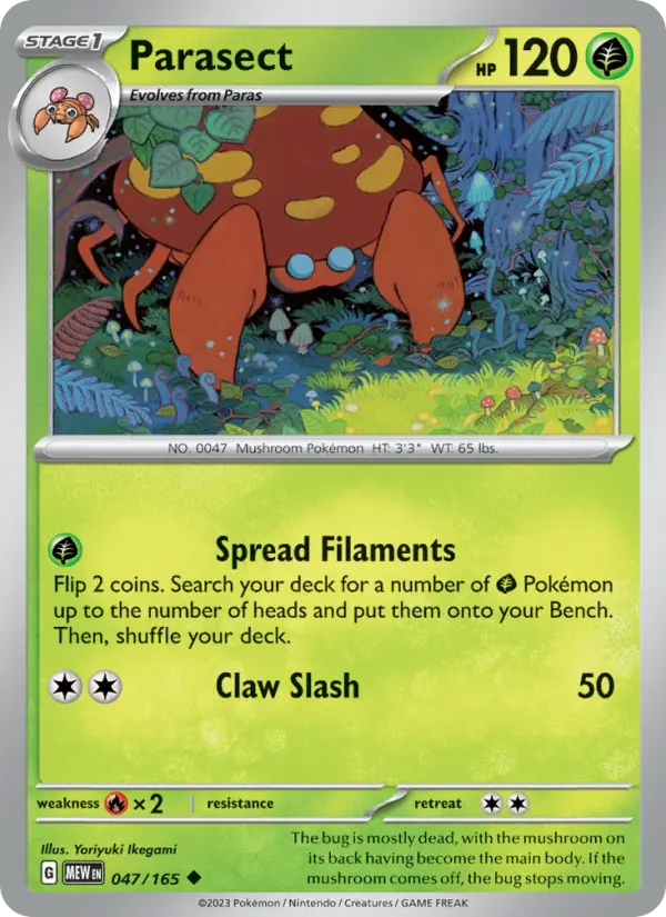 Parasect 047 Scarlet & Violet 151 Pokemon Card
