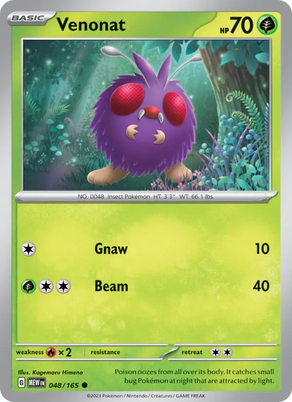 Venonat 048 Scarlet & Violet 151 Pokemon Card