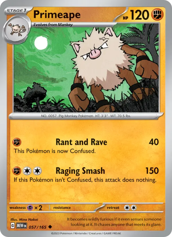 Primeape 057 Scarlet & Violet 151 Pokemon Card
