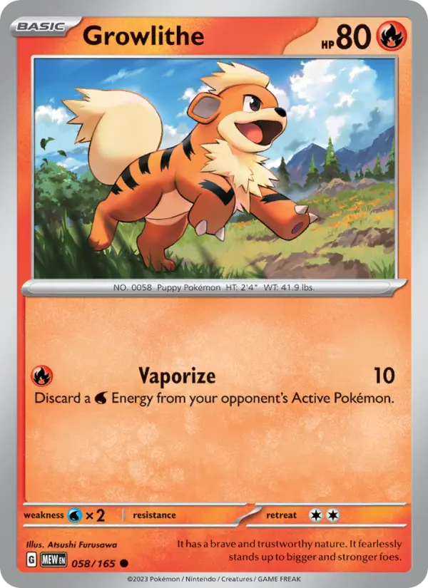 Growlithe 058 Scarlet & Violet 151 Pokemon Card