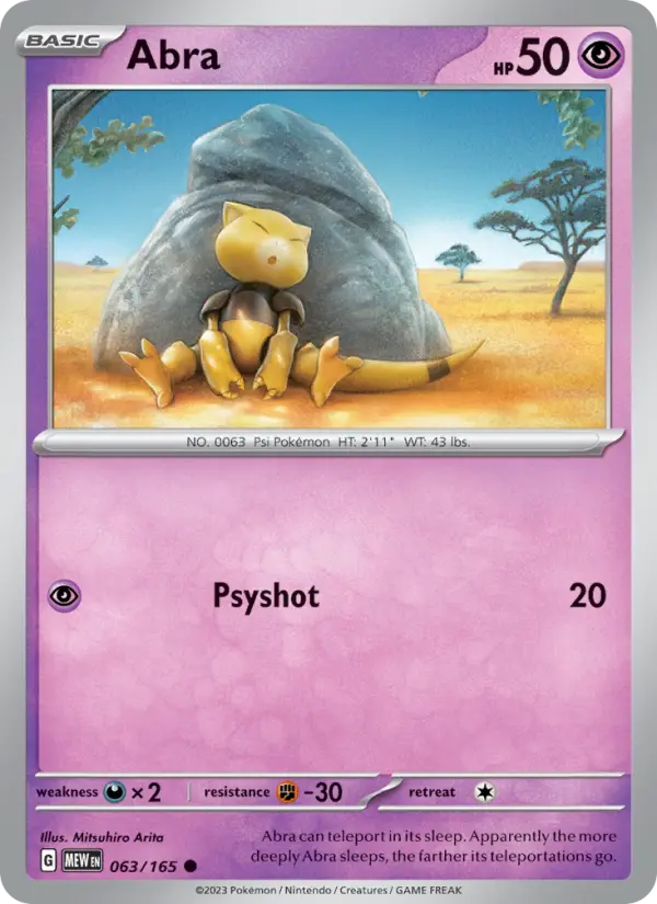 Abra 063 Scarlet & Violet 151 Pokemon Card