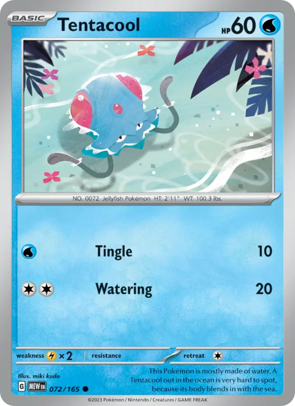 Tentacool 072 Scarlet & Violet 151 Pokemon Card