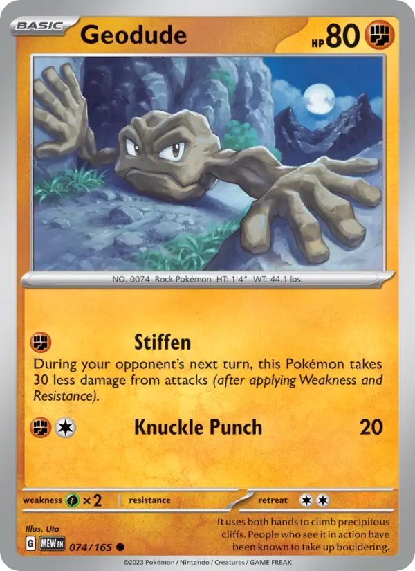 Geodude 074 Scarlet & Violet 151 Pokemon Card