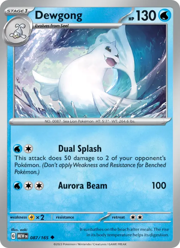 Dewgong 087 Scarlet & Violet 151 Pokemon Card