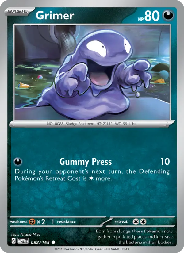 Grimer 088 Scarlet & Violet 151 Pokemon Card