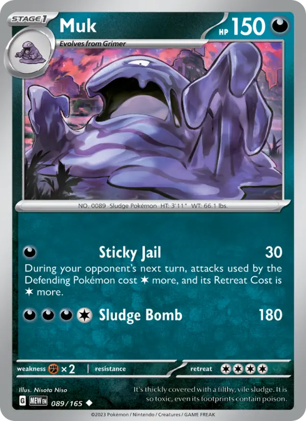 Muk 089 Scarlet & Violet 151 Pokemon Card