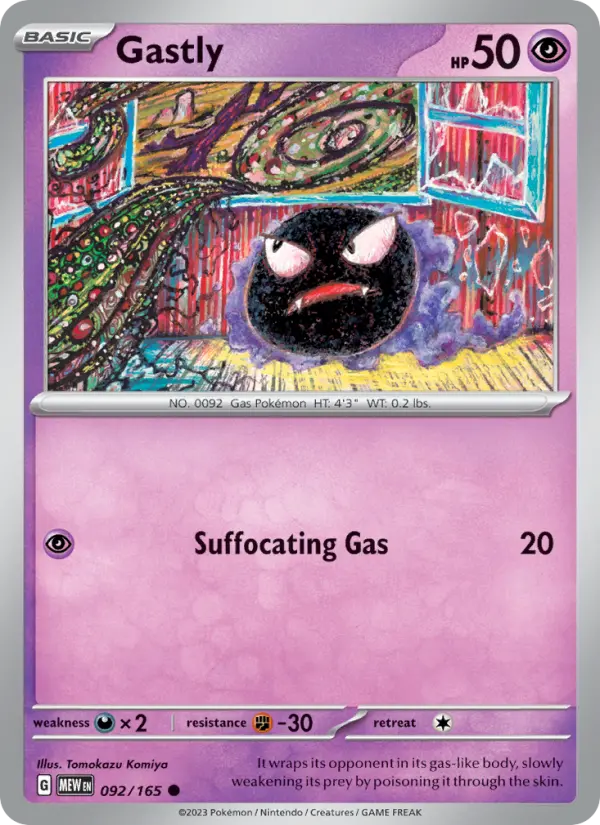 Gastly 092 Scarlet & Violet 151 Pokemon Card