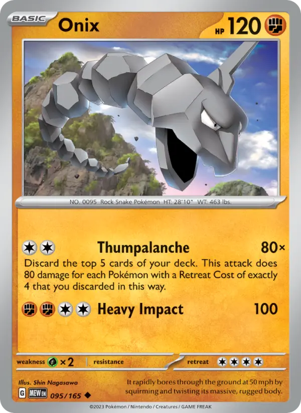 Onix 095 Scarlet & Violet 151 Pokemon Card