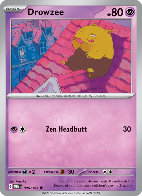 Drowzee 096 Scarlet & Violet 151 Pokemon Card