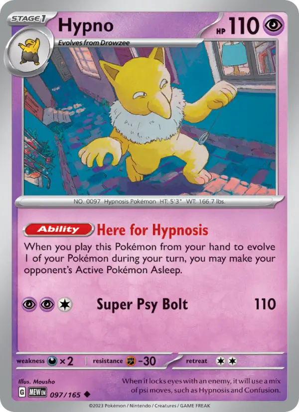 Hypno 097 Scarlet & Violet 151 Pokemon Card