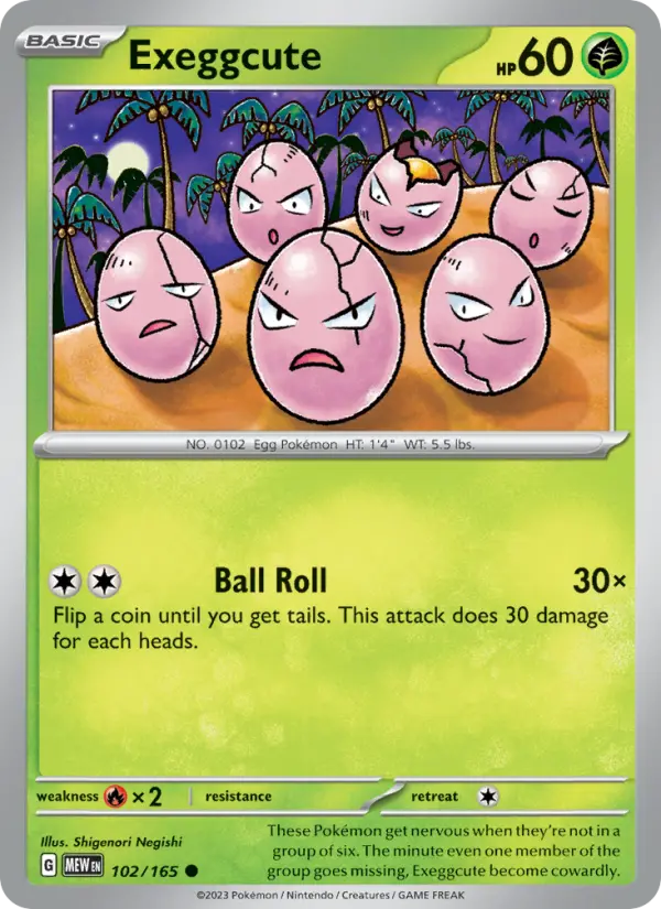 Exeggcute 102 Scarlet & Violet 151 Pokemon Card