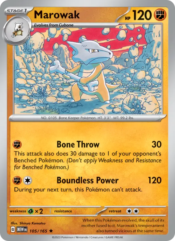 Marowak 105 Scarlet & Violet 151 Pokemon Card