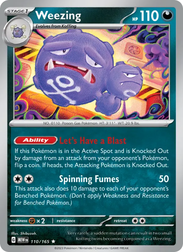 Weezing 110 Scarlet & Violet 151 Pokemon Card