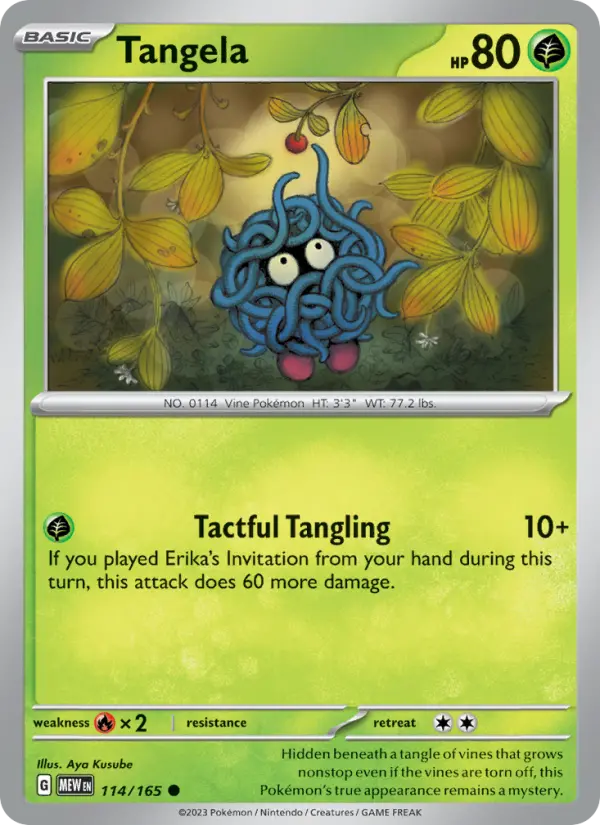 Tangela 114 Scarlet & Violet 151 Pokemon Card